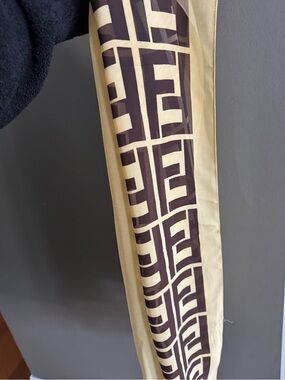 FF Designer inspired -Style Beige and Dark Brown Monogram Scarf